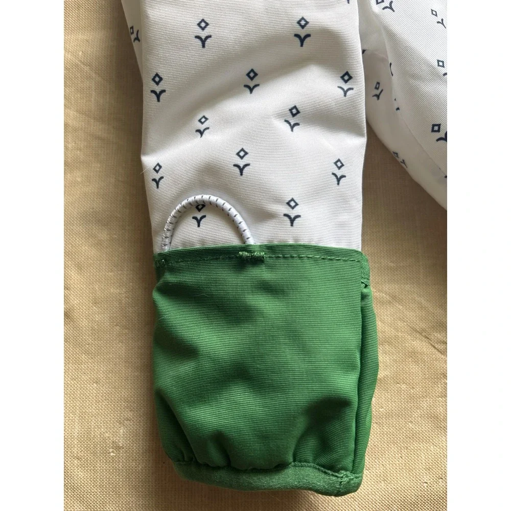 Northern Classics Snowsuit Baby 12M White Green Hooded Bunting Zip